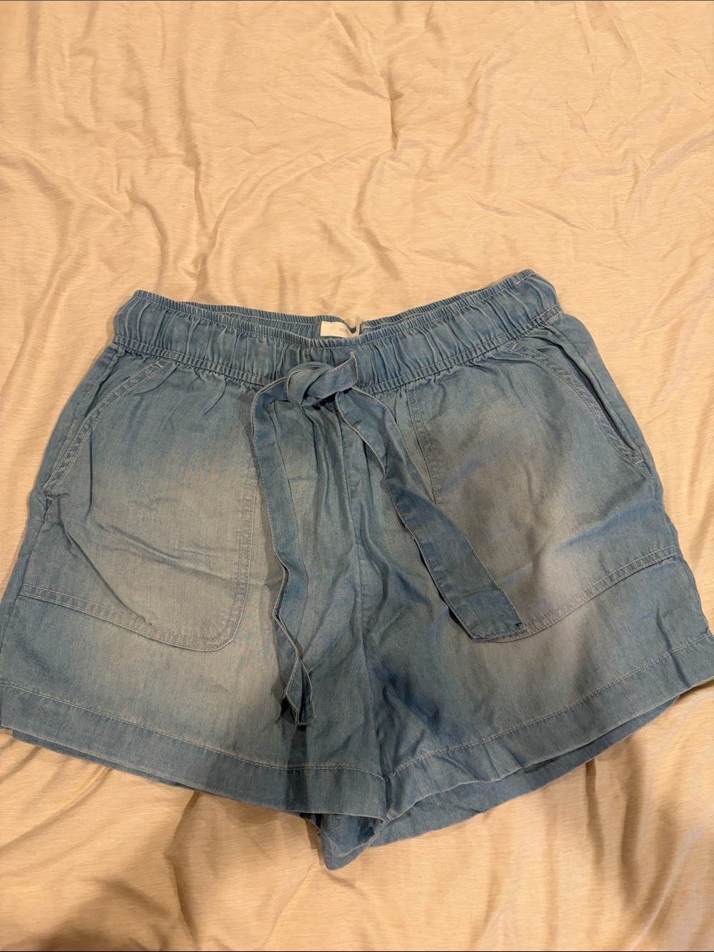 C&C California Light Blue High-Waist Drawstring Shorts